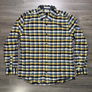 L.L. Bean Men's Scotch Plaid Flannel Shirt - Yellow/White/Navy